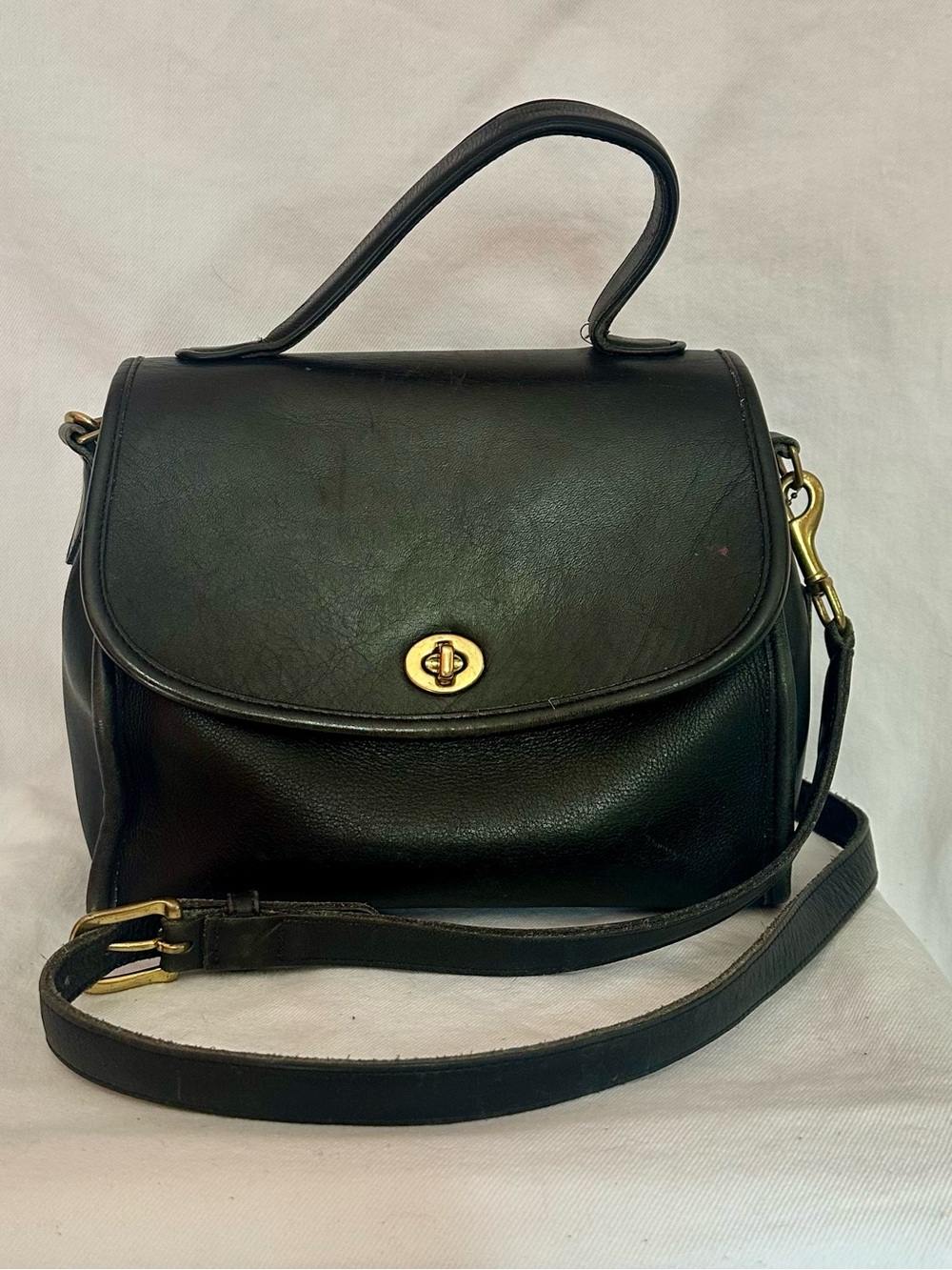 Vintage 1996 Coach Manor Bag #9977 | Black Glove Tanned Leather